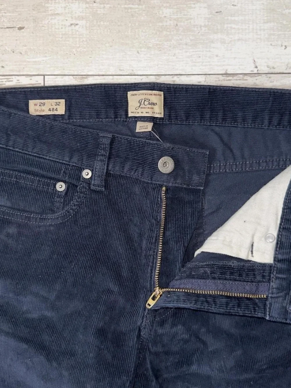 J.Crew 484 Slim-Fit Pant in Corduroy Navy